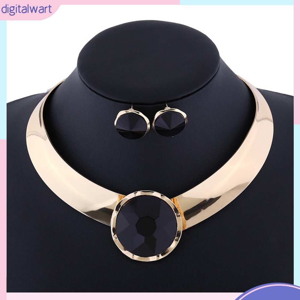 Bộ Dây Chuyền + Bông Tai Đính Đá Zircon Thời Trang Cho Nữ