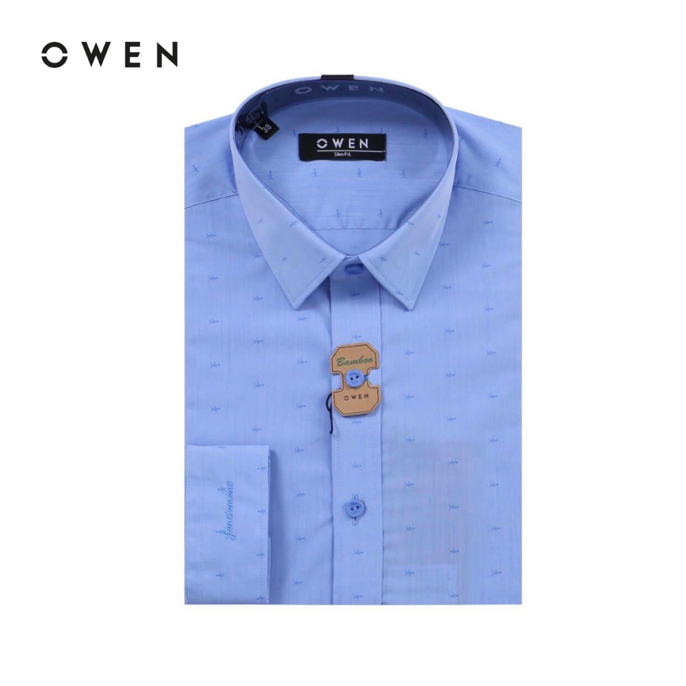 Sơ Mi Dài Tay Owen Bamboo màu xanh Slimfit - AS20864DT