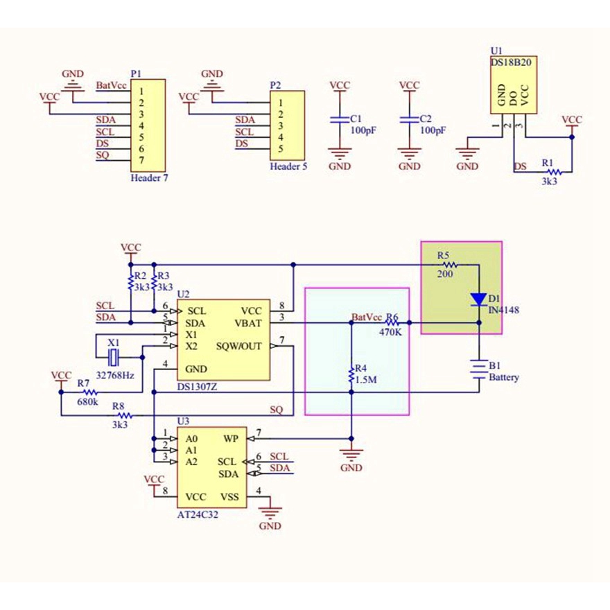 1 Mô Đun Đồng Hồ Đeo Tay At24C32 Real Time Rtc I2C Ds1307 Cho Avr Arm Pic 51 Arm Promotion