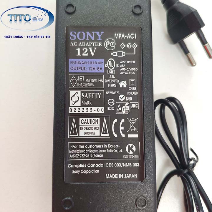 NGUỒN CHUYỂN ĐỔI AC ADAPTER 12V-5A SONY