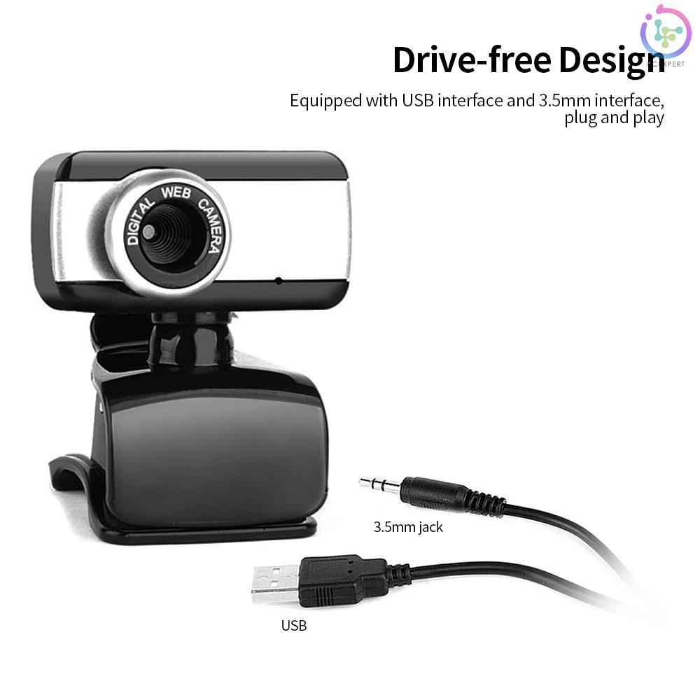 USB Computer Camera 480P Manual Focus Web Camera Drive-free Webcam with External Microphone for Video Chat Online Conference