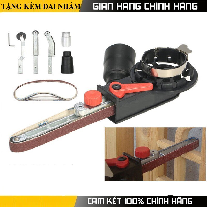 Bộ chuyển đổi máy mài góc thành máy chà nhám băng dây đai mài giáp dây mini cầm tay