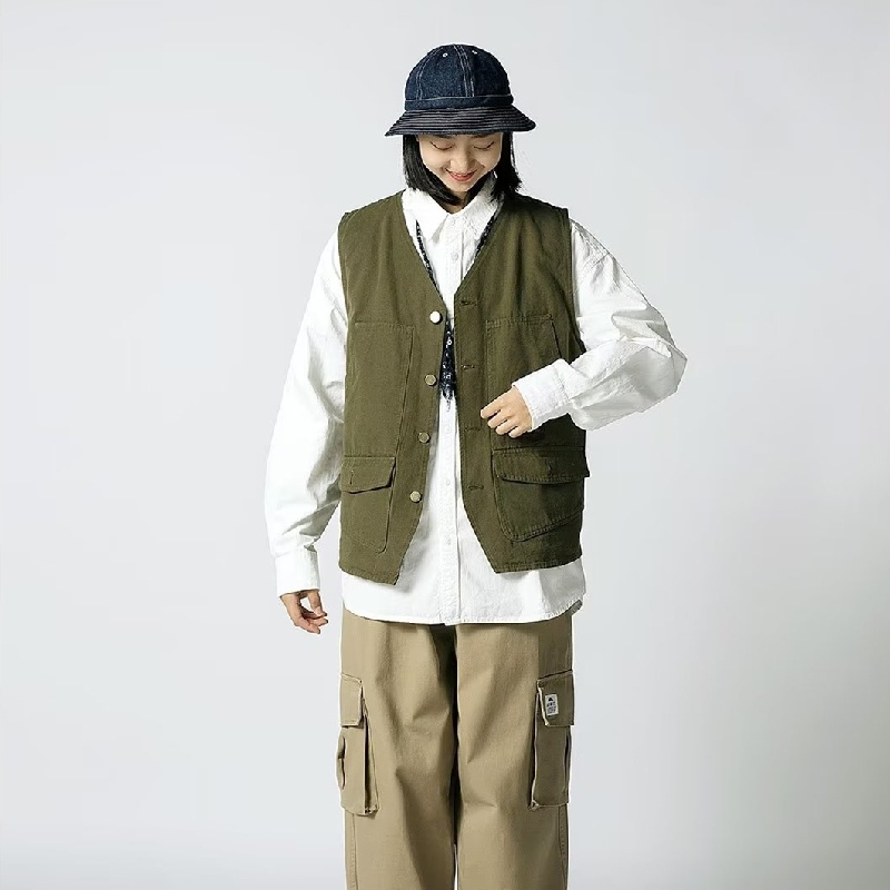 Áo Ba Lỗ Dáng Rộng Phối Nhiều Túi Phong Cách Hip Hop Thời Trang Mùa Hè Cho Nam Và Nữ size M-2XL