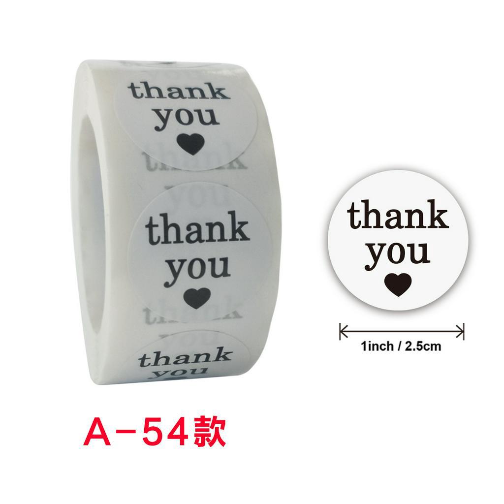Cuộn 500 Miếng Dán Chữ Thank You Phối Hoa Dáng Tròn Trang Trí Túi Bánh 1 Inch