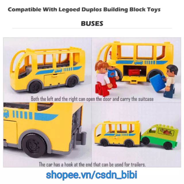 Lego xe bus tương thích lego duplo