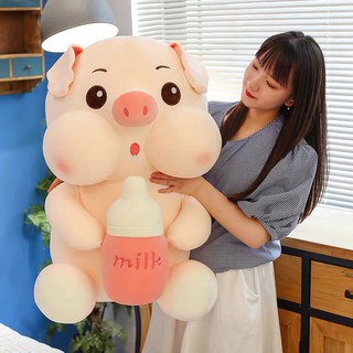 Gấu bông Heo ôm bình sữa siêu cute