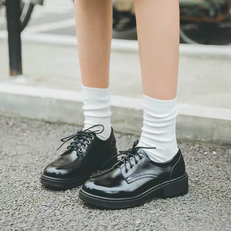 Original shoes đế 5cm  - Giày da bò nữ phong cách vintage, retro