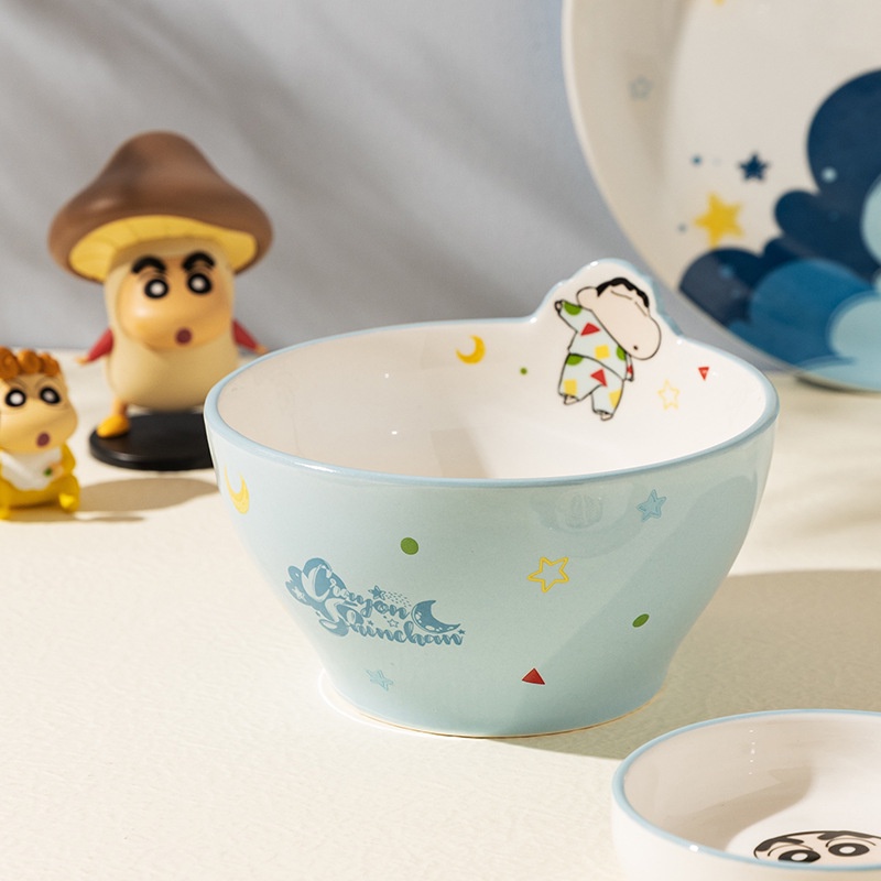 ❤Bộ Bát Đĩa Gốm Sứ In Hình Shin-Chan Dễ Thương Cho Bé