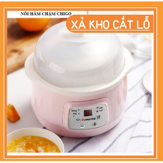 Nồi cách thủy ninh, hầm, nấu cháo cho bé chigo 0.8l - chính hãng