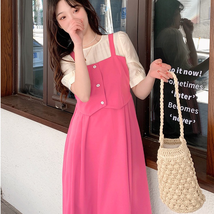 Đầm midi ZHELIHANGFEI dáng chữ A xinh xắn thời trang mùa hè dành cho nữ