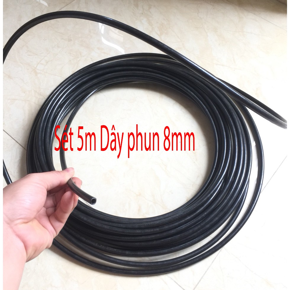 Set 5m dây ống phun sương 8mm chất lượng cao cho máy bơm phun sương