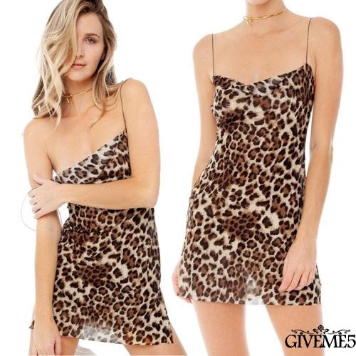 Đầm hai dây ôm body họa tiết da báo quyến rũ cho nữ