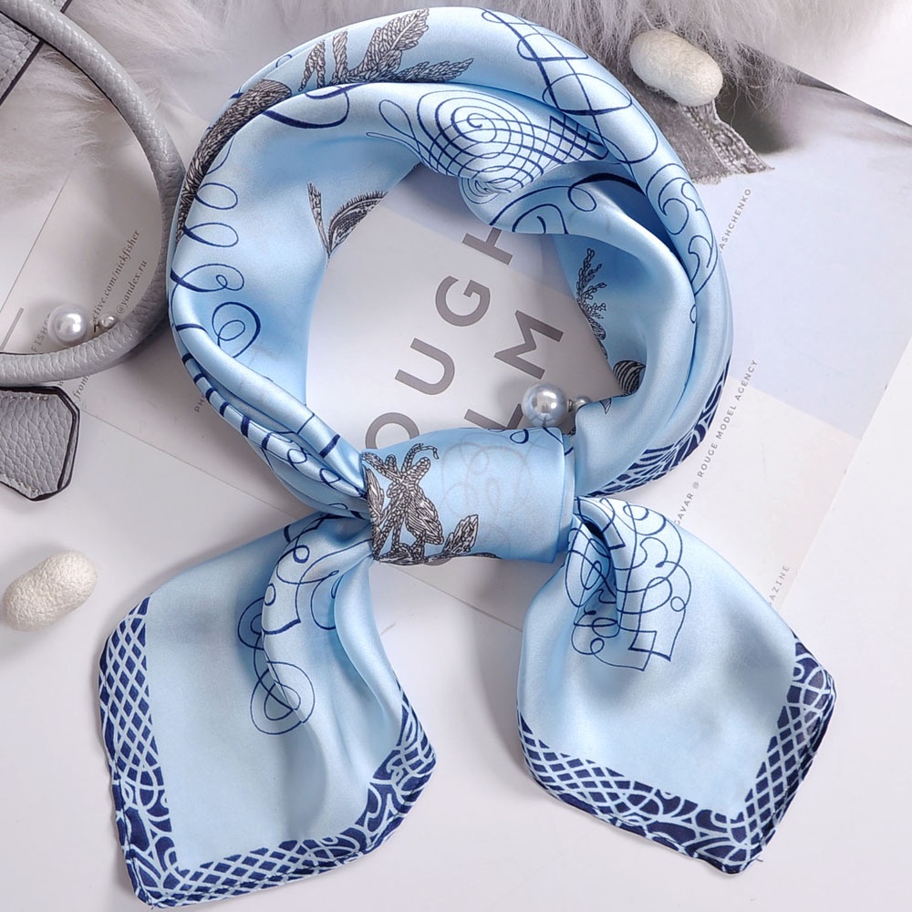 Khăn Choàng Lụa Nhân Tạo Dáng Vuông In Họa Tiết Sang Trọng Thời Trang Cho Nữ 70CM (27.55inch) WJ1026-38