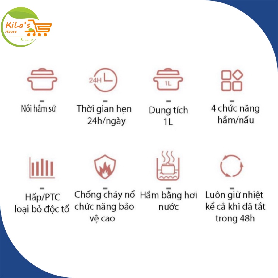 Nồi Hầm Đa Năng 4 Trong 1, Nồi Nấu Cháo, Ninh, Hầm Cách Thủy - Nồi Hầm Nấu Đồ Ăn Dặm Cho Bé Siêu Tiện Lợi