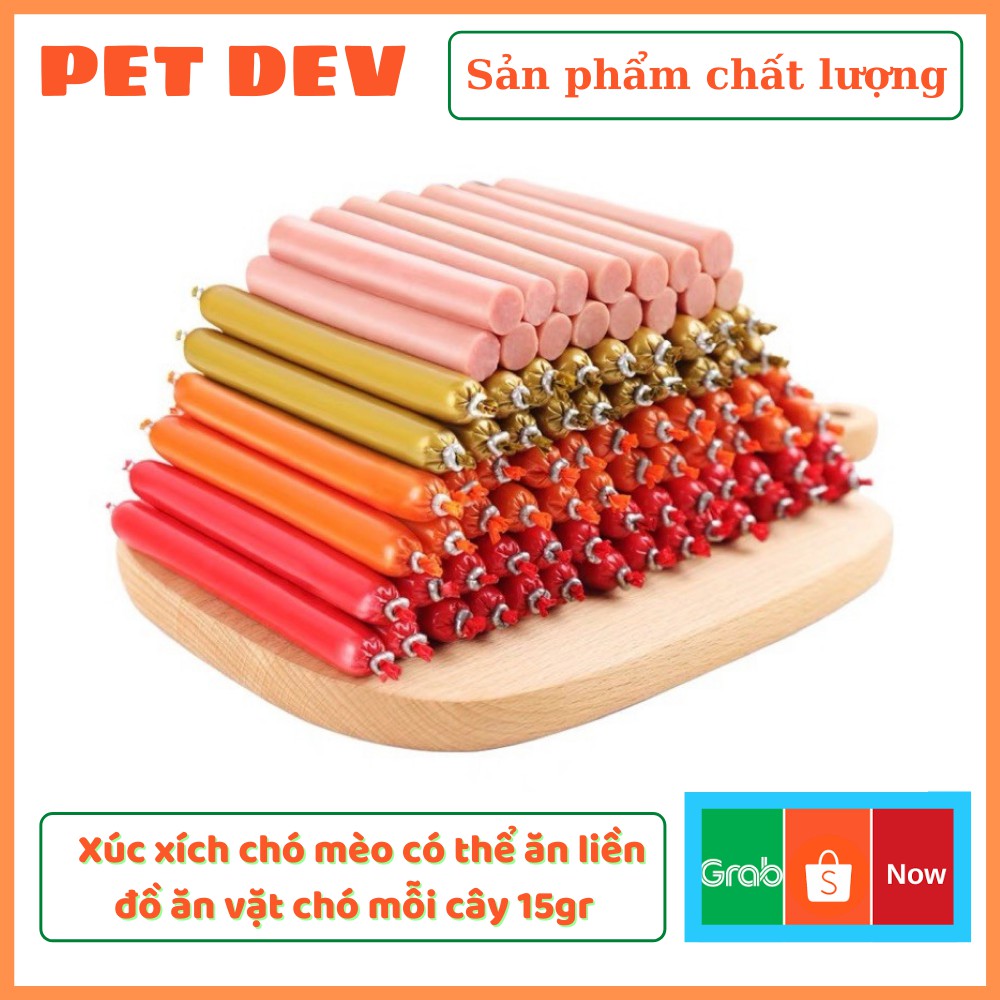 HCM - Xúc xích chó mèo có thể ăn liền đồ ăn vặt chó mỗi cây 15gr thức ăn cho chó kiểu bánh thưởng
