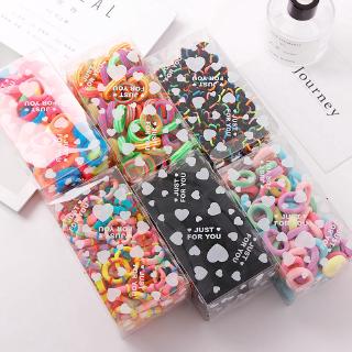 Hộp 100 Thun Cột Tóc 3cm Cho Bé Gái
