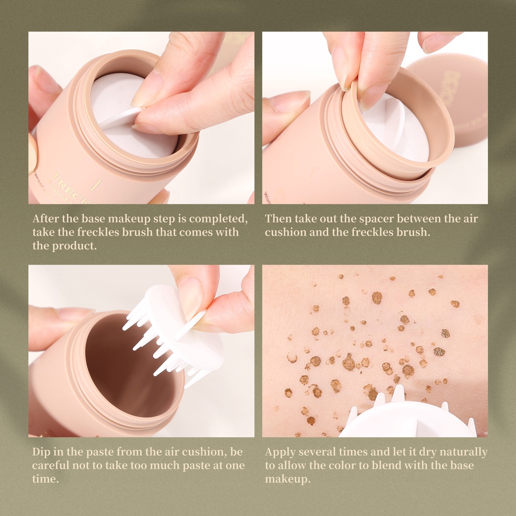 Bút Trang Điểm Dạng Air Cushion Mềm Mịn Màu Nâu Tàn Nhang Tự Nhiên Không Thấm Nước