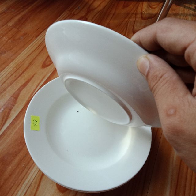 [Gốm sứ]Dĩa sứ trắng mỏng cao cấp (sâu lòng như ảnh)