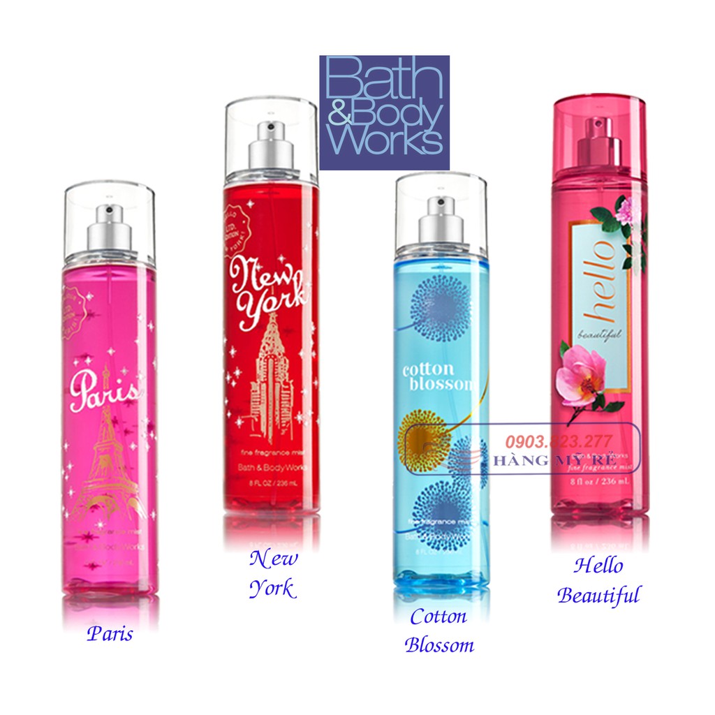 Nước Hoa Toàn Thân Bath & Body Works - 16 mùi