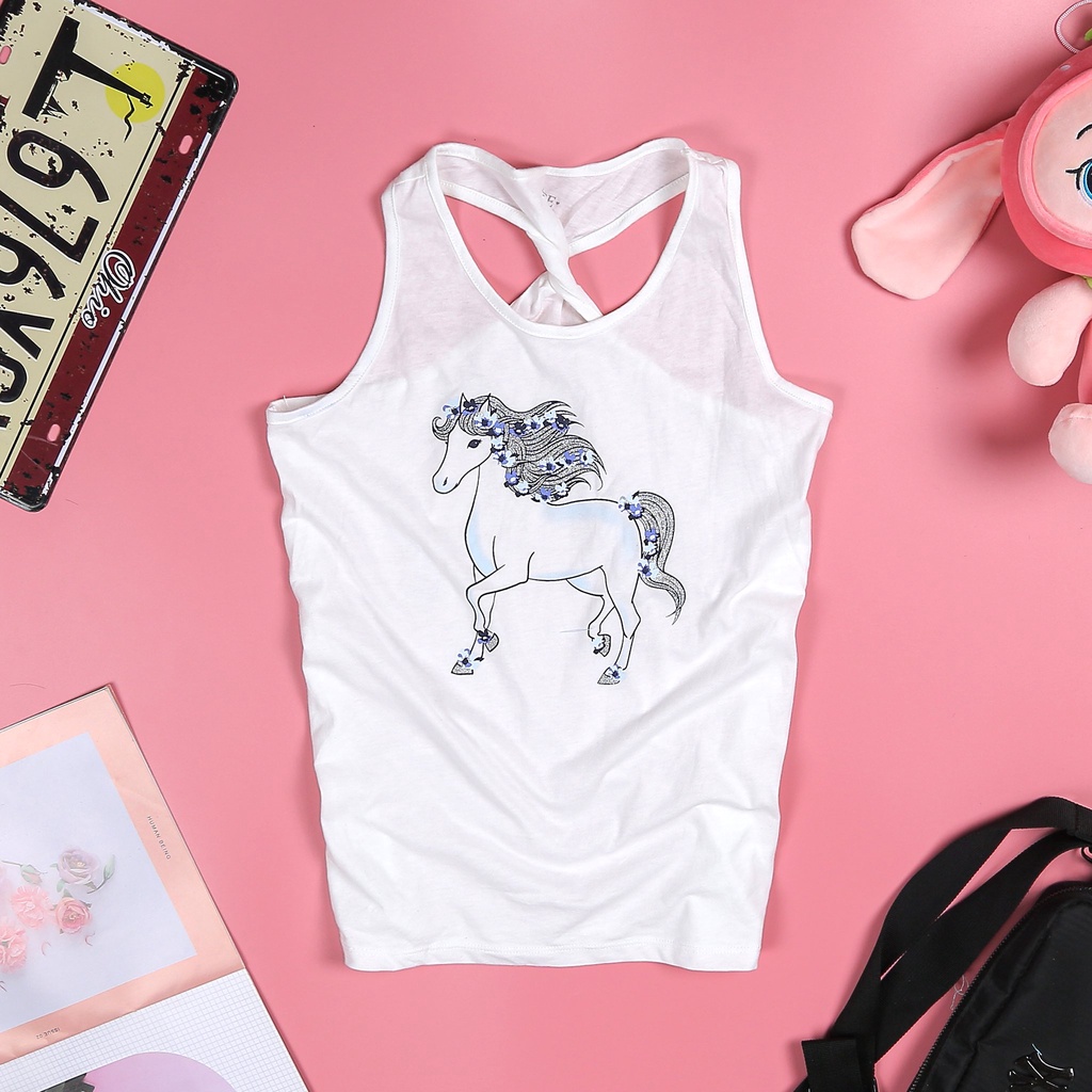 Áo thun cộc tay bé gái Place size đai hàng vnxk