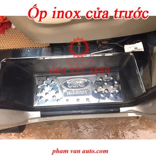 Ốp inox cửa trước lái trước phải Transit, inox bậc dẫm chân phía trước ô tô Transit