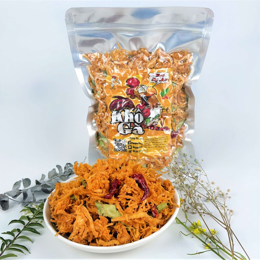 500Gr Khô gà lá chanh xé cay túi Hút Chân Không