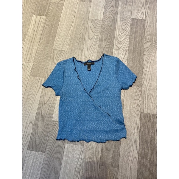 Áo croptop thun tăm f21 mã xanh