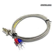 Can nhiệt K vít M6 dây dài 2m, dải nhiệt đo 0~600 oC