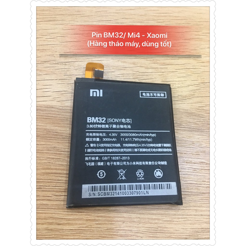 Pin BM32-Mi4 Xiaomi (Hàng tháo máy, dùng tốt)