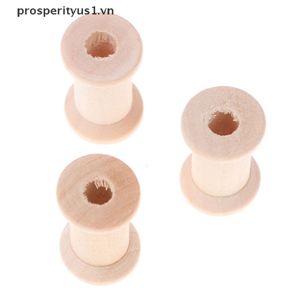 [prosperityus1] Set 10 Cuộn Chỉ Bằng Gỗ Sắp Xếp Gọn Gàng Cuộn Dây Ruy Băng May Vá Thủ Công