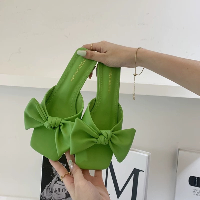 ✨💕Giày dép cao gót màu xanh lá hot trend năm nay đây ạ