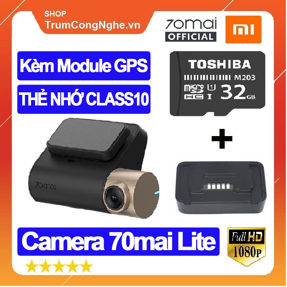 Camera hành trình Xiaomi 70mai Lite - Kèm Module GPS Và Thẻ nhớ 32GB - Phiên Bản Tiếng Anh | BigBuy360 - bigbuy360.vn