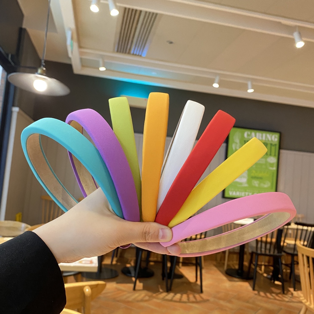 Băng Đô Cài Tóc Màu Trơn Phong Cách Hàn Quốc Dễ Thương Cho Nữ