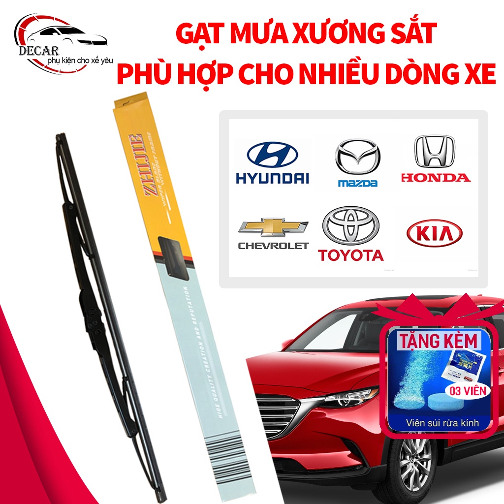 [Tặng 3 Viên sủi rửa kính] gạt mưa xe ô tô siêu sạch , cần gạt nước mưa lưỡi silicon Huyndai, Honda, Mazda, Toyota,Kia | BigBuy360 - bigbuy360.vn