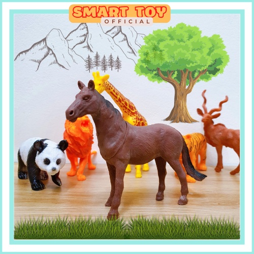 Đồ chơi mô hình con vật bằng nhựa an toàn cho bé, set mô hình 6, 8 con thú cho bé vui chơi, khám phá