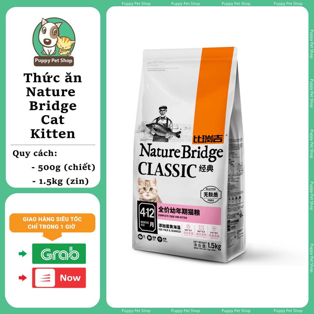 🐱Thức ăn hạt Nature Bridge Cat Kitten cho mèo con từ 4-12 tháng tuổi😻