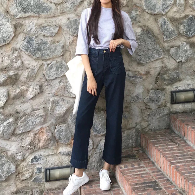 FS50K_Quần Jeans Nữ Ống Rộng Cao Cấp OHS269