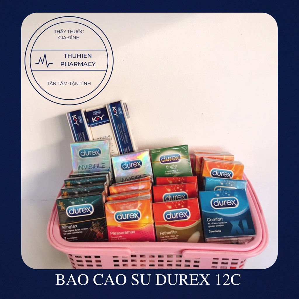 [Hàng chính hãng] BAO CAO SU DUREX CÁC LOẠI - CHE TÊN CHO KHÁCH (Hộp 12c)