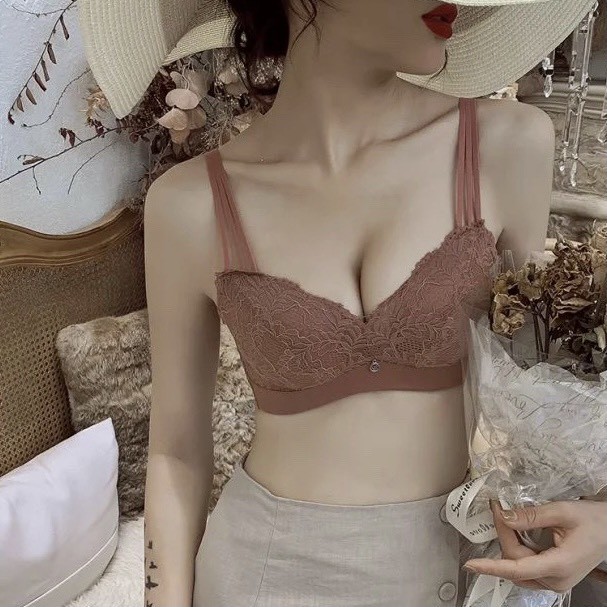 Áo lót nữ su đúc đính ren thông hơi họa tiết Cây