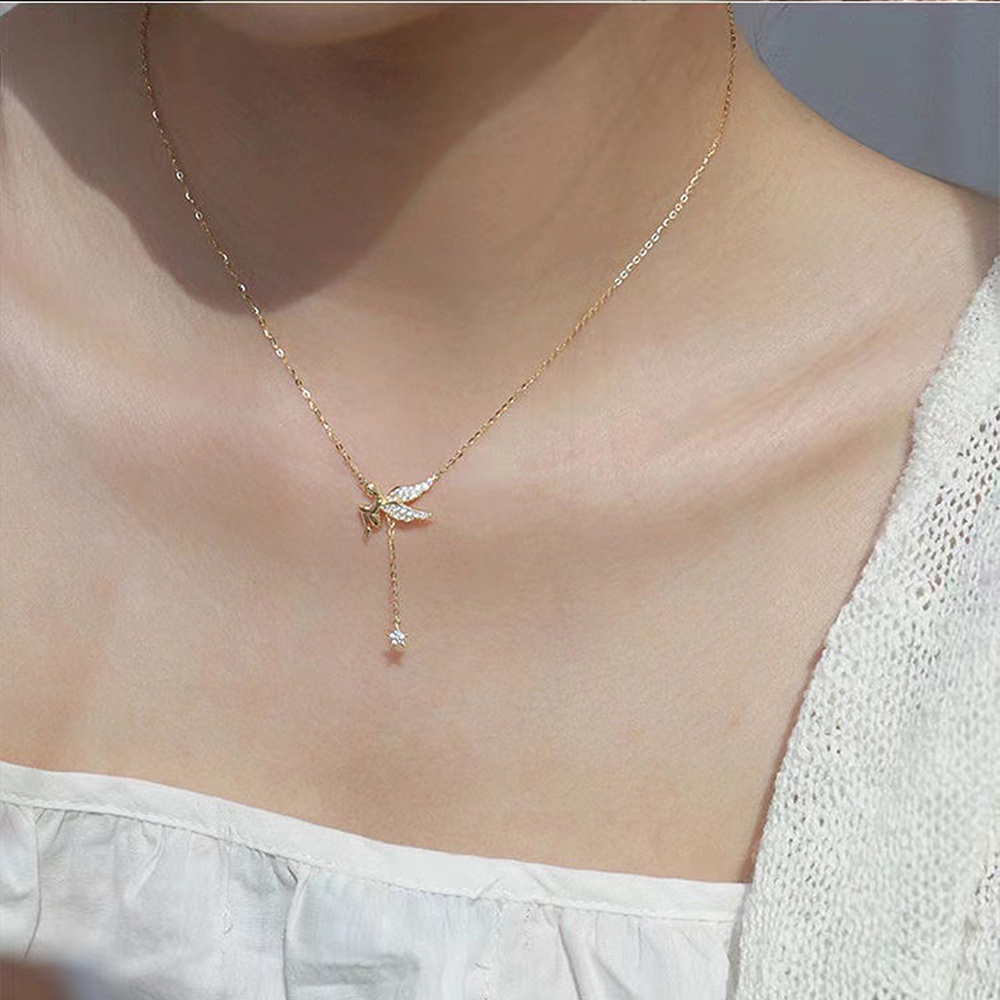 Vòng cổ Mặt Hình Thiên Thần Đính Đá Sang Trọng Cho Nữ