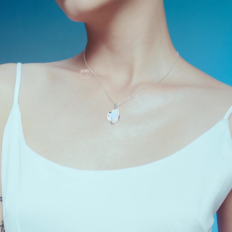Mặt Dây Chuyền Hồ Ly Đá Ánh Trăng Thiên Nhiên Không Kị Mệnh SP003997 Gypsy.lala