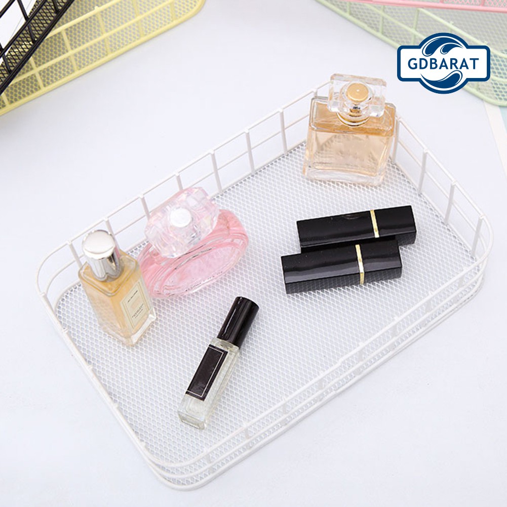 Giỏ đựng đồ dùng mỹ phẩm bằng sắt thiết kế độc đáo để bàn tiện lợi