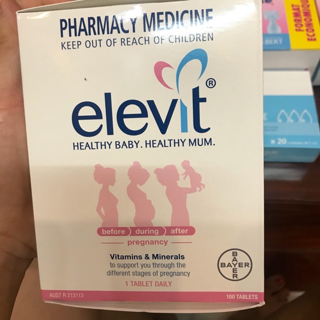 VITAMIN ELEVIT (HỘP 100 VIÊN) - ÚC: DÀNH CHO PHỤ NỮ TRƯỚC, TRONG THỜI KỲ MANG THAI VÀ SAU KHI SINH