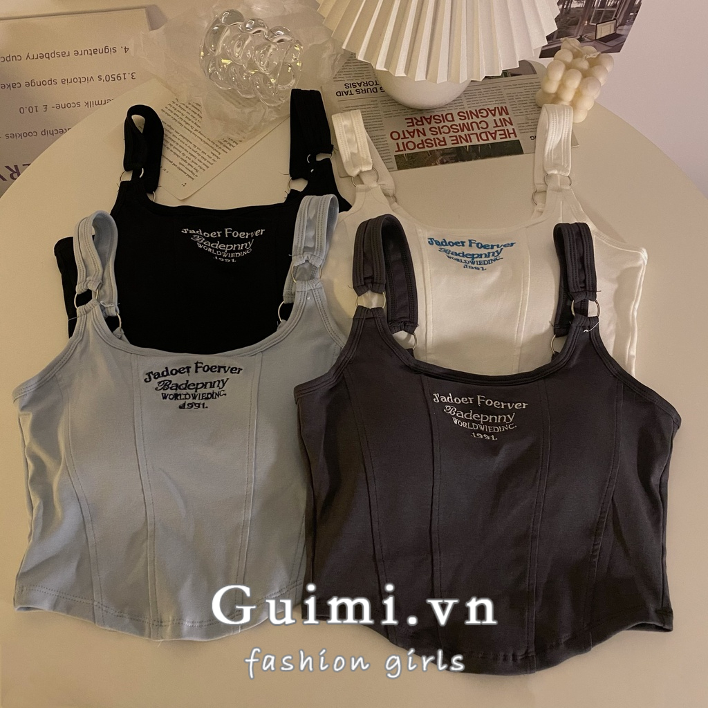 Áo hai dây NZN ôm dáng in chữ thời trang cho nữ