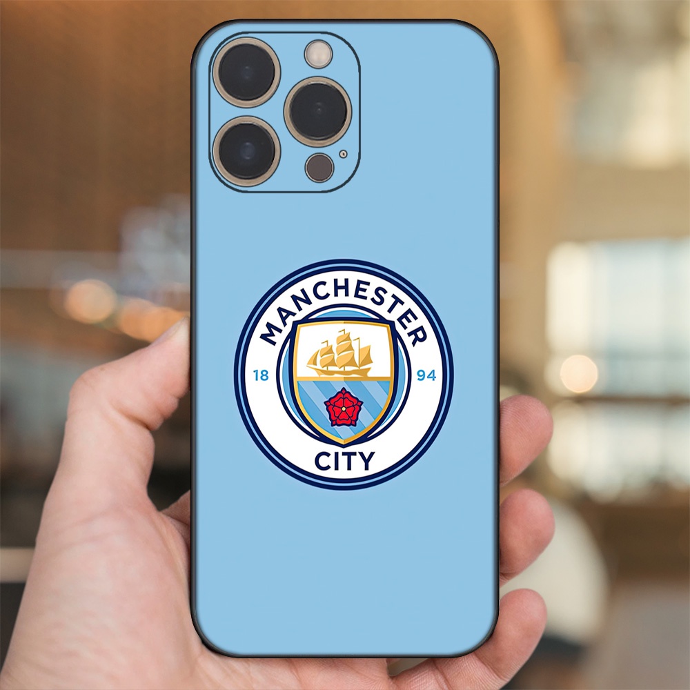 Ốp lưng iPhone 13 Pro dẻo đen cạnh vuông in hình Manchester City MC
