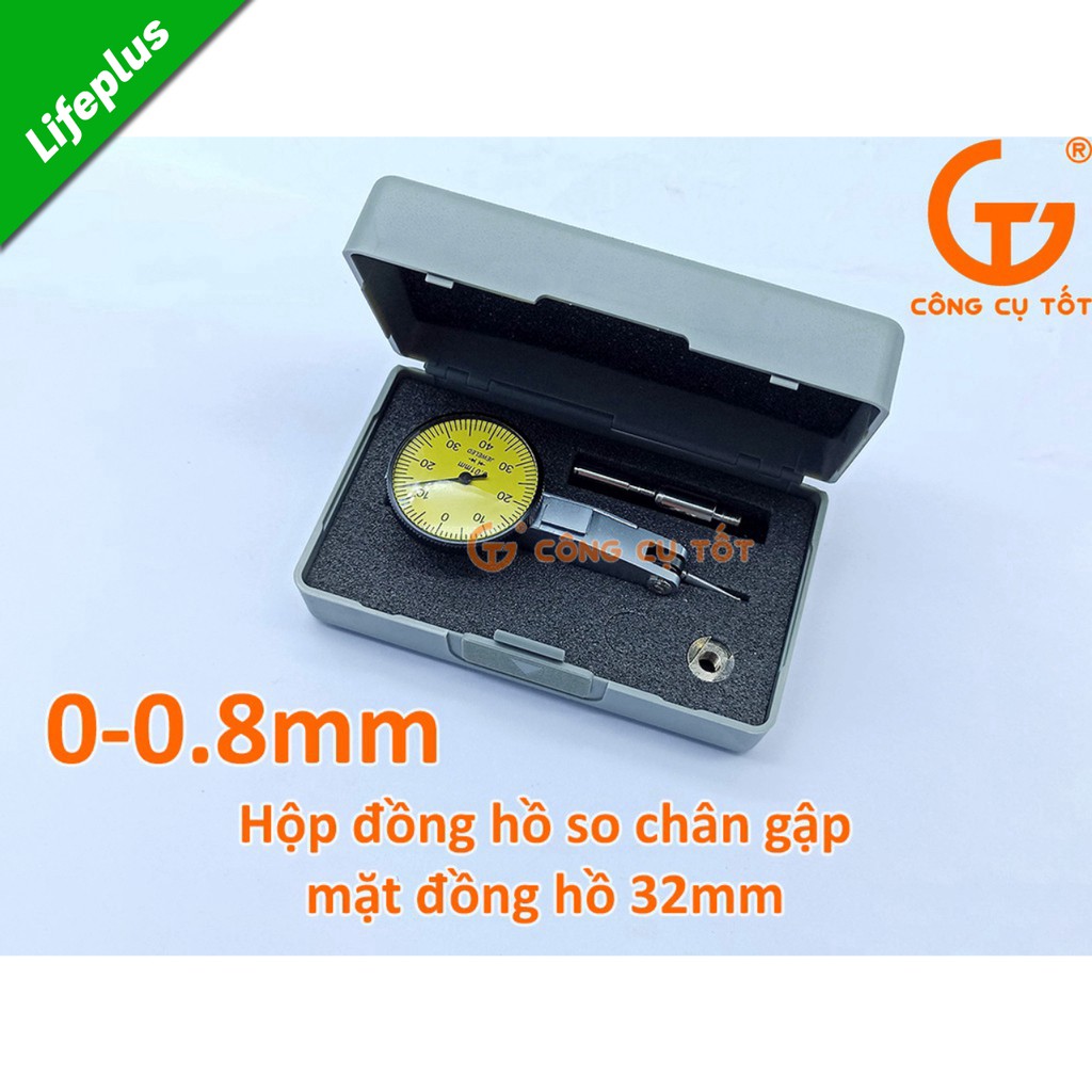 Đồng hồ so cơ khí chân gập 0-0.8mm độ chia 0.01mm mặt Φ32mm