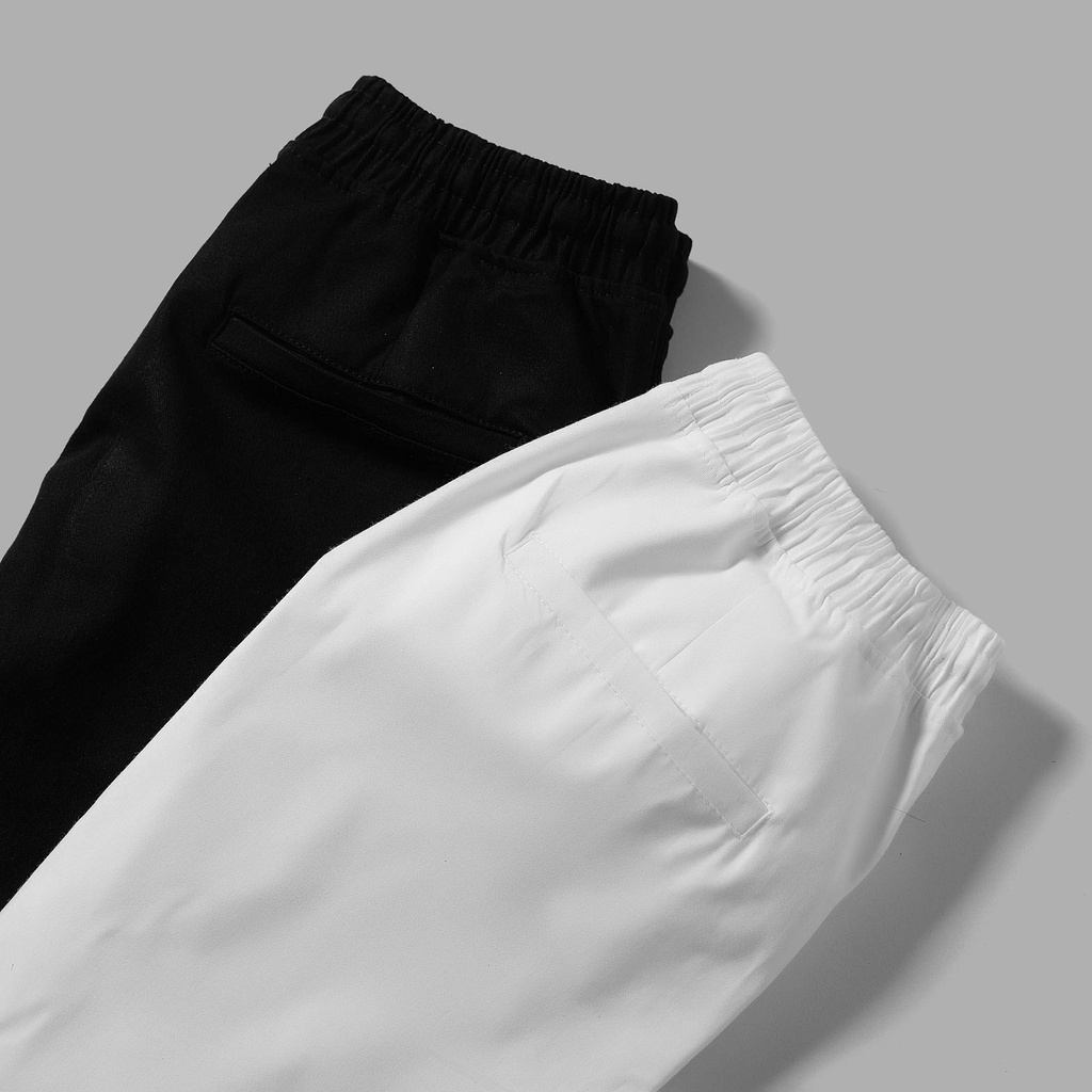 Combo Quần short kaki Nam đen trắng co giãn 2 chiều lưng thun from trên gối chất liệu vải cotton chính phẩm