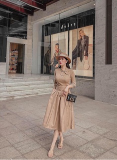 Chân váy xoè kaki dior