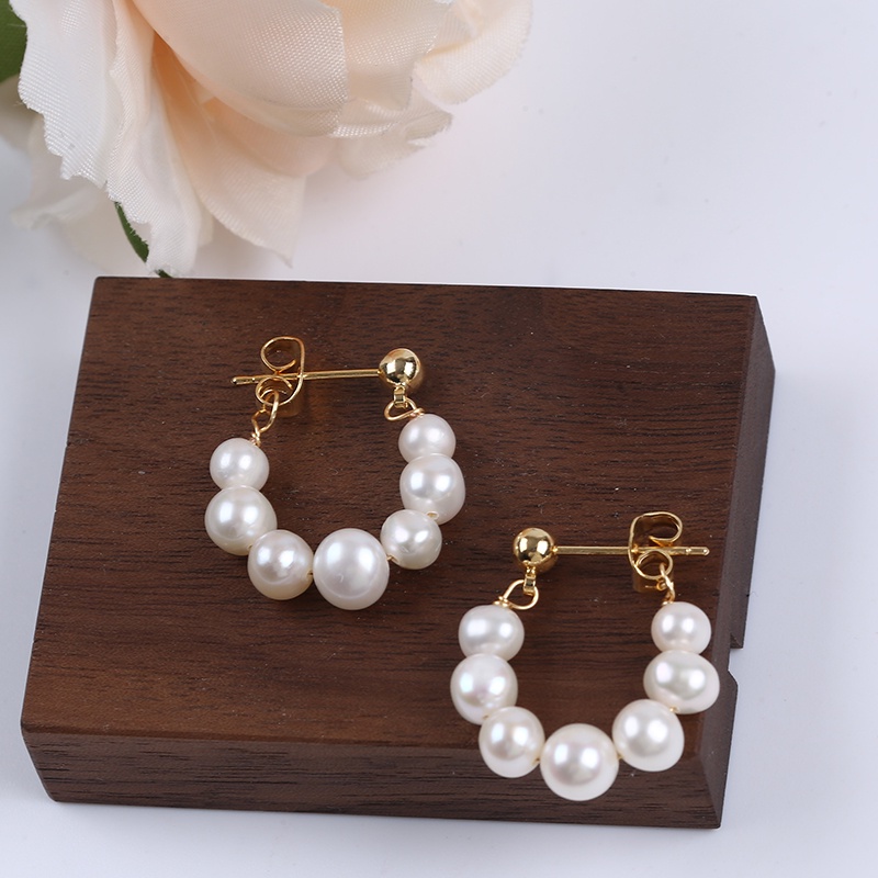 Khuyên tai ngọc trai tự nhiên thời trang Châu Âu đơn giản cho nữ