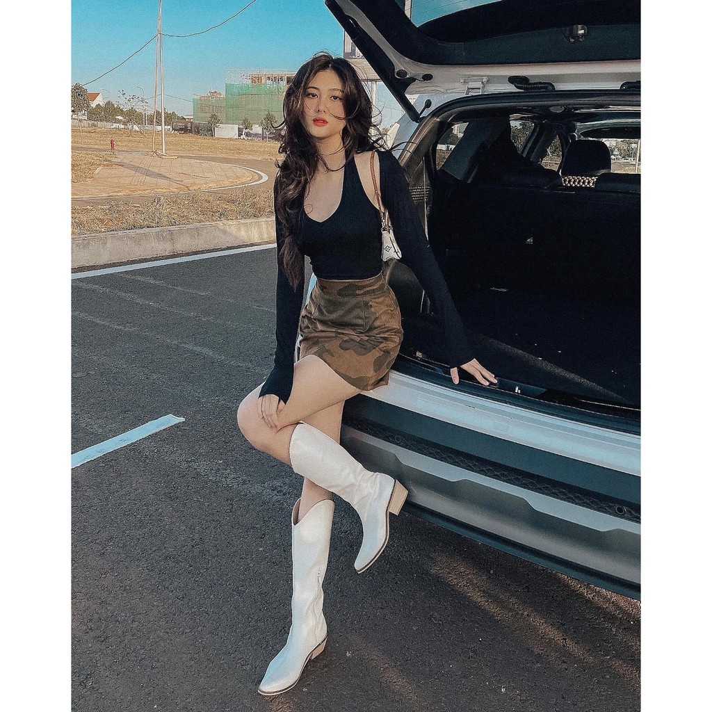 Áo croptop nữ yếm HHVINTAGE kiểu tay rời Top A12